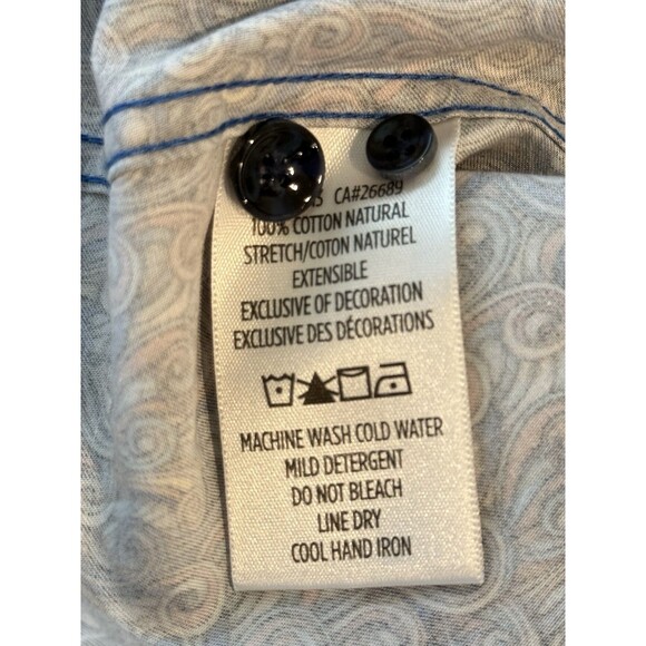 Robert Graham Mens Tailored Paisley SZ Large Long Sleeve Button Up Flip Cuff - Picture 12 of 15